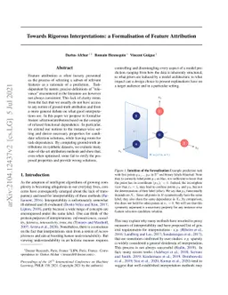 Towards Rigorous Interpretations: a Formalisation of Feature Attribution