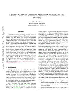Dynamic VAEs with Generative Replay for Continual Zero-shot Learning