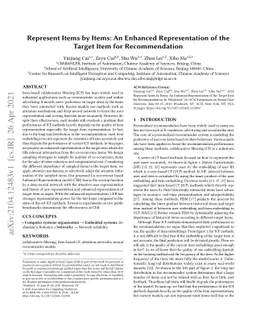 Represent Items by Items: An Enhanced Representation of the Target Item
  for Recommendation