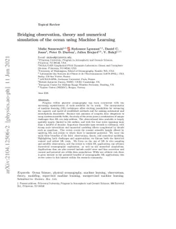 Bridging observation, theory and numerical simulation of the ocean using
  Machine Learning