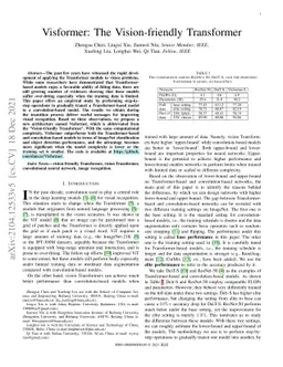Visformer: The Vision-friendly Transformer