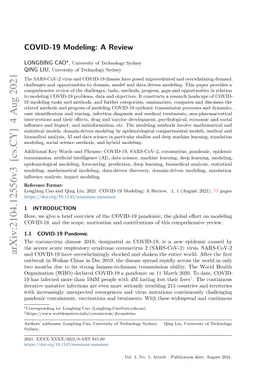 COVID-19 Modeling: A Review