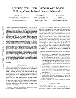 Learning from Event Cameras with Sparse Spiking Convolutional Neural
  Networks