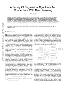 A Survey Of Regression Algorithms And Connections With Deep Learning