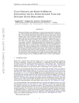 Clean Images are Hard to Reblur: Exploiting the Ill-Posed Inverse Task
  for Dynamic Scene Deblurring