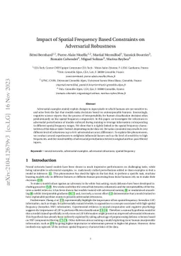 Impact of Spatial Frequency Based Constraints on Adversarial Robustness