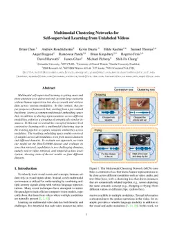 Multimodal Clustering Networks for Self-supervised Learning from
  Unlabeled Videos