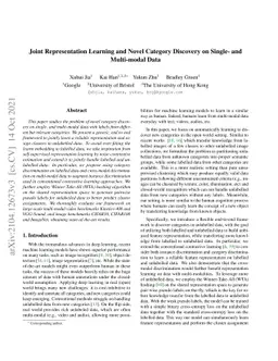 Joint Representation Learning and Novel Category Discovery on Single-
  and Multi-modal Data
