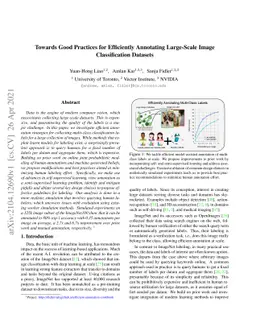 Towards Good Practices for Efficiently Annotating Large-Scale Image
  Classification Datasets