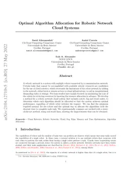 Optimal Algorithm Allocation for Robotic Network Cloud Systems
