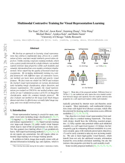 Multimodal Contrastive Training for Visual Representation Learning