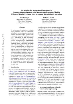 Accounting for Agreement Phenomena in Sentence Comprehension with
  Transformer Language Models: Effects of Similarity-based Interference on
  Surprisal and Attention