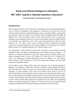 Equity and Artificial Intelligence in Education: Will "AIEd" Amplify or
  Alleviate Inequities in Education?