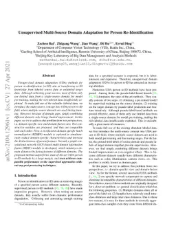 Unsupervised Multi-Source Domain Adaptation for Person Re-Identification