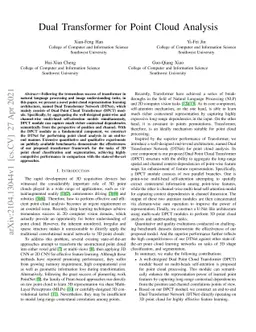 Dual Transformer for Point Cloud Analysis