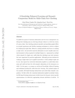 A Knowledge Enhanced Learning and Semantic Composition Model for
  Multi-Claim Fact Checking