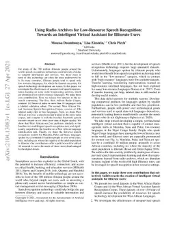 Using Radio Archives for Low-Resource Speech Recognition: Towards an
  Intelligent Virtual Assistant for Illiterate Users