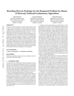 Breeding Diverse Packings for the Knapsack Problem by Means of
  Diversity-Tailored Evolutionary Algorithms