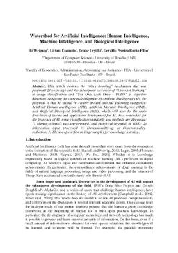 Watershed of Artificial Intelligence: Human Intelligence, Machine
  Intelligence, and Biological Intelligence