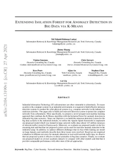 Extending Isolation Forest for Anomaly Detection in Big Data via K-Means