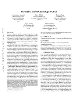 Parallel K-Clique Counting on GPUs