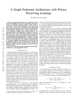A Graph Federated Architecture with Privacy Preserving Learning