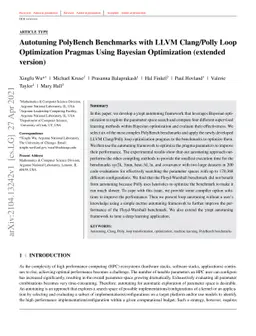 Autotuning PolyBench Benchmarks with LLVM Clang/Polly Loop Optimization
  Pragmas Using Bayesian Optimization (extended version)