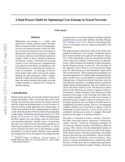 A Dual Process Model for Optimizing Cross Entropy in Neural Networks