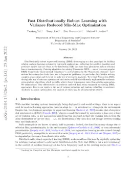 Fast Distributionally Robust Learning with Variance Reduced Min-Max
  Optimization