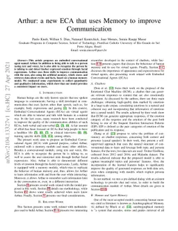 Arthur: a new ECA that uses Memory to improve Communication