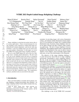 NTIRE 2021 Depth Guided Image Relighting Challenge