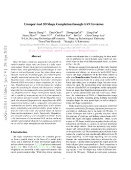 Unsupervised 3D Shape Completion through GAN Inversion