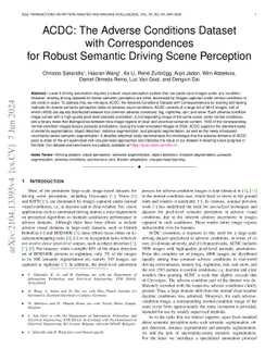 ACDC: The Adverse Conditions Dataset with Correspondences for Robust Semantic Driving Scene Perception
