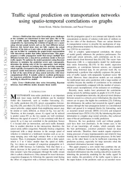 Traffic signal prediction on transportation networks using
  spatio-temporal correlations on graphs
