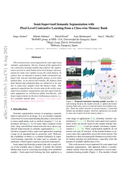 Semi-Supervised Semantic Segmentation with Pixel-Level Contrastive
  Learning from a Class-wise Memory Bank
