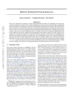 Pronto: Federated Task Scheduling