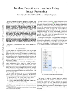 Incident Detection on Junctions Using Image Processing