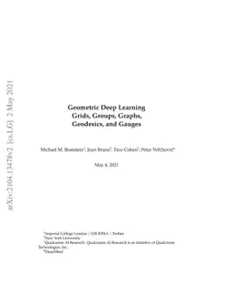 Geometric Deep Learning: Grids, Groups, Graphs, Geodesics, and Gauges