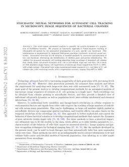 Stochastic Neural Networks for Automatic Cell Tracking in Microscopy
  Image Sequences of Bacterial Colonies