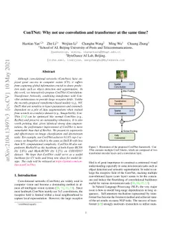 ConTNet: Why not use convolution and transformer at the same time?