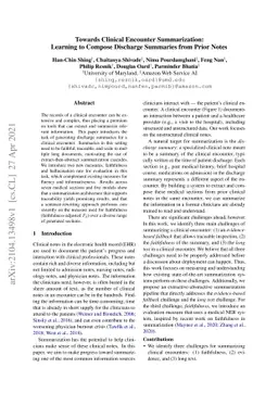 Towards Clinical Encounter Summarization: Learning to Compose Discharge
  Summaries from Prior Notes