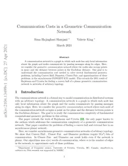 Communication Costs in a Geometric Communication Network