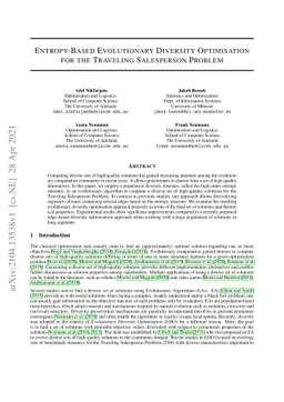 Entropy-Based Evolutionary Diversity Optimisation for the Traveling
  Salesperson Problem
