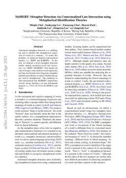 MelBERT: Metaphor Detection via Contextualized Late Interaction using
  Metaphorical Identification Theories