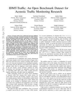 IDMT-Traffic: An Open Benchmark Dataset for Acoustic Traffic Monitoring
  Research