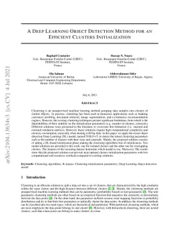 A Deep Learning Object Detection Method for an Efficient Clusters
  Initialization