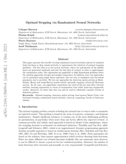 Optimal Stopping via Randomized Neural Networks