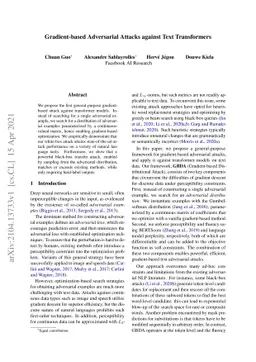 Gradient-based Adversarial Attacks against Text Transformers