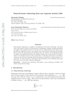 Sum-of-norms clustering does not separate nearby balls