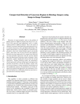 Unsupervised Detection of Cancerous Regions in Histology Imagery using
  Image-to-Image Translation